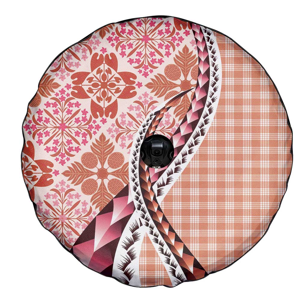 Aloha Vintage Palaka Floral Hawaiian Quilt Spare Tire Cover Ulaula Motif - Polynesian Pride