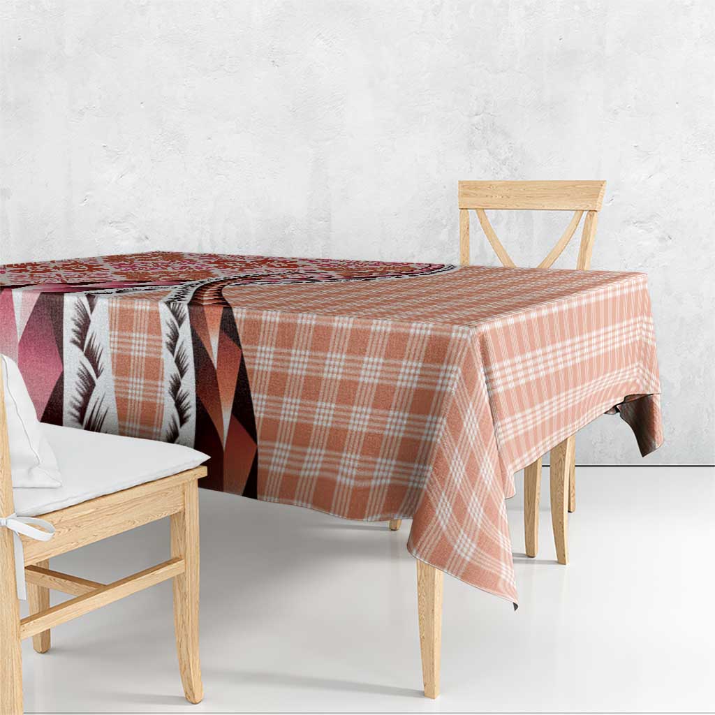 Aloha Vintage Palaka Floral Hawaiian Quilt Tablecloth Ulaula Motif - Polynesian Pride