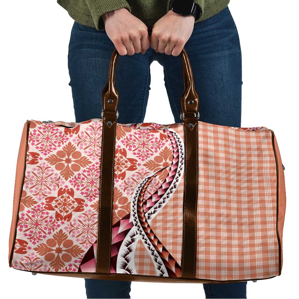 Aloha Vintage Palaka Floral Hawaiian Quilt Travel Bag Ulaula Motif - Polynesian Pride