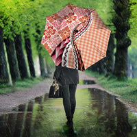 Aloha Vintage Palaka Floral Hawaiian Quilt Umbrella Ulaula Motif - Polynesian Pride