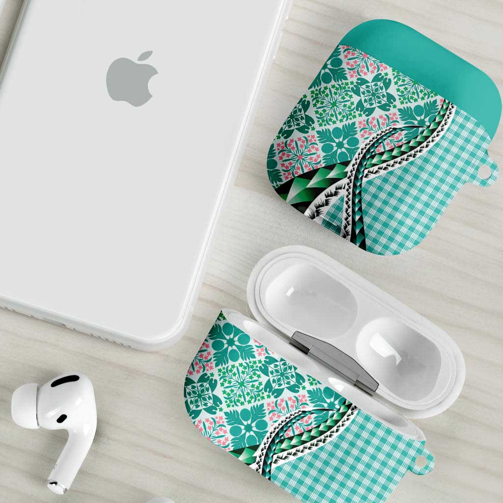 Aloha Vintage Palaka Floral Hawaiian Quilt AirPods Case Polu Motif - Polynesian Pride