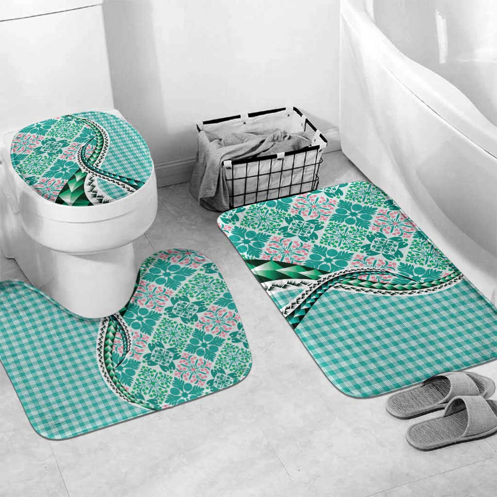 Aloha Vintage Palaka Floral Hawaiian Quilt Bathroom Set Polu Motif - Polynesian Pride