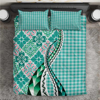 Aloha Vintage Palaka Floral Hawaiian Quilt Bedding Set Polu Motif - Polynesian Pride