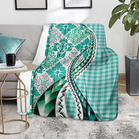 Aloha Vintage Palaka Floral Hawaiian Quilt Blanket Polu Motif - Polynesian Pride