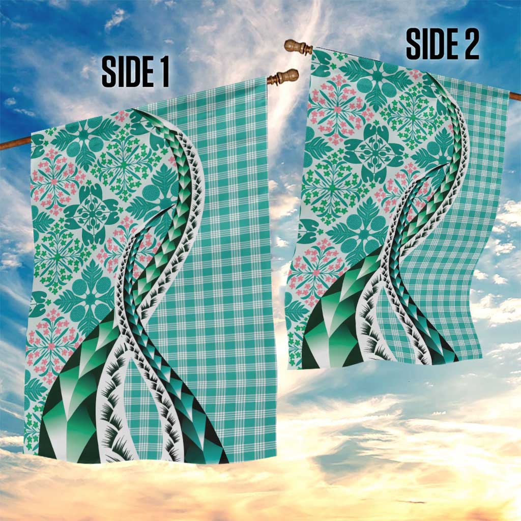 Aloha Vintage Palaka Floral Hawaiian Quilt Garden Flag Polu Motif - Polynesian Pride