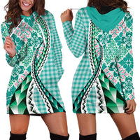 Aloha Vintage Palaka Floral Hawaiian Quilt Hoodie Dress Polu Motif - Polynesian Pride