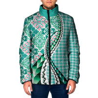 Aloha Vintage Palaka Floral Hawaiian Quilt Padded Jacket Polu Motif - Polynesian Pride