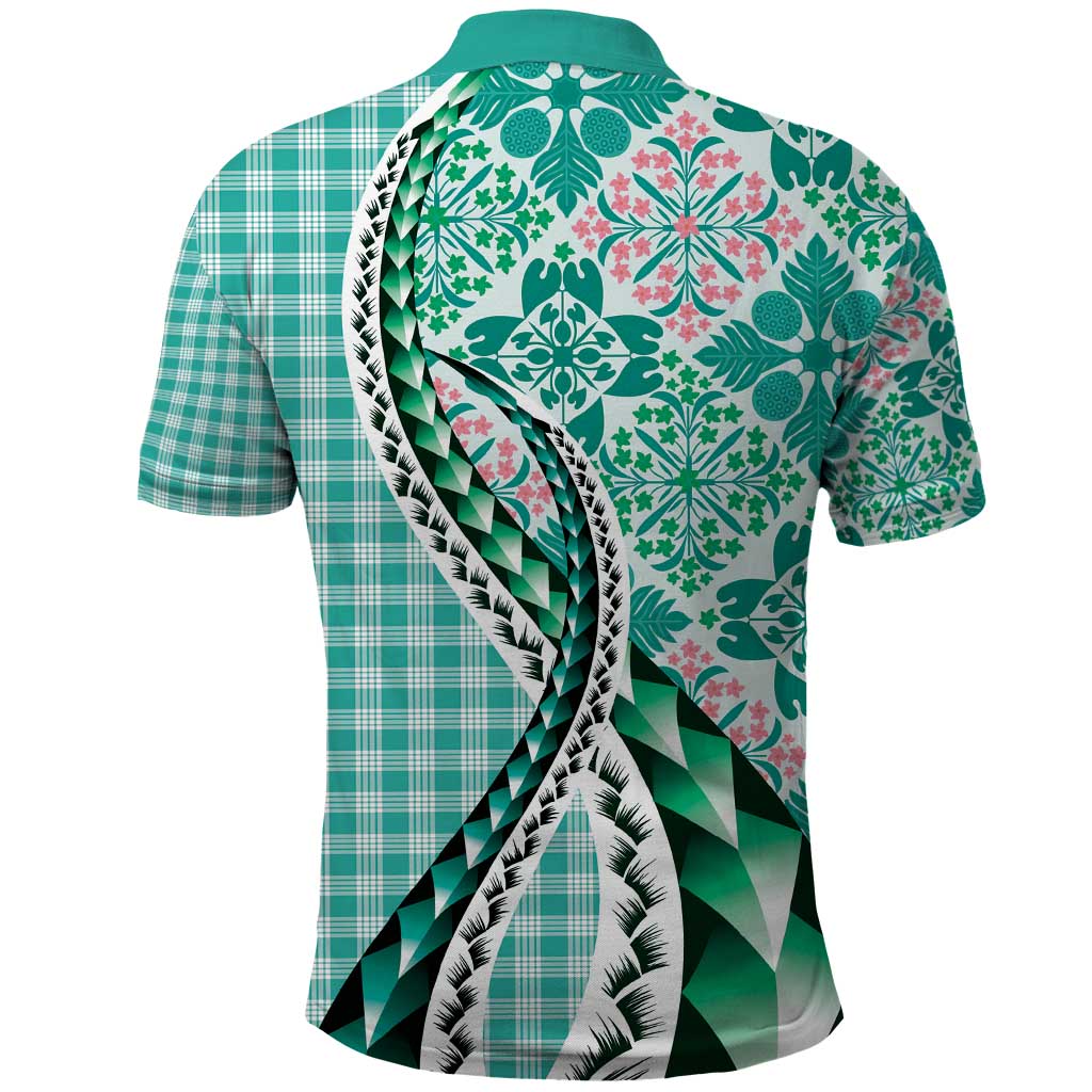 Aloha Vintage Palaka Floral Hawaiian Quilt Polo Shirt Polu Motif - Polynesian Pride