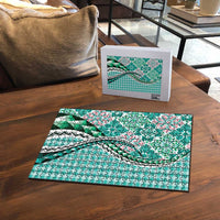 Aloha Vintage Palaka Floral Hawaiian Quilt Puzzle Polu Motif - Polynesian Pride