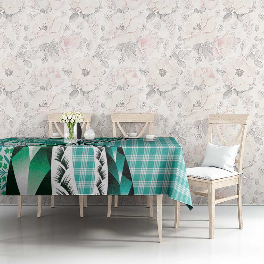 Aloha Vintage Palaka Floral Hawaiian Quilt Tablecloth Polu Motif - Polynesian Pride