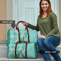 Aloha Vintage Palaka Floral Hawaiian Quilt Travel Bag Polu Motif - Polynesian Pride