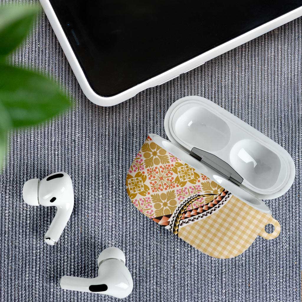 Aloha Vintage Palaka Floral Hawaiian Quilt AirPods Case Melemele Motif - Polynesian Pride