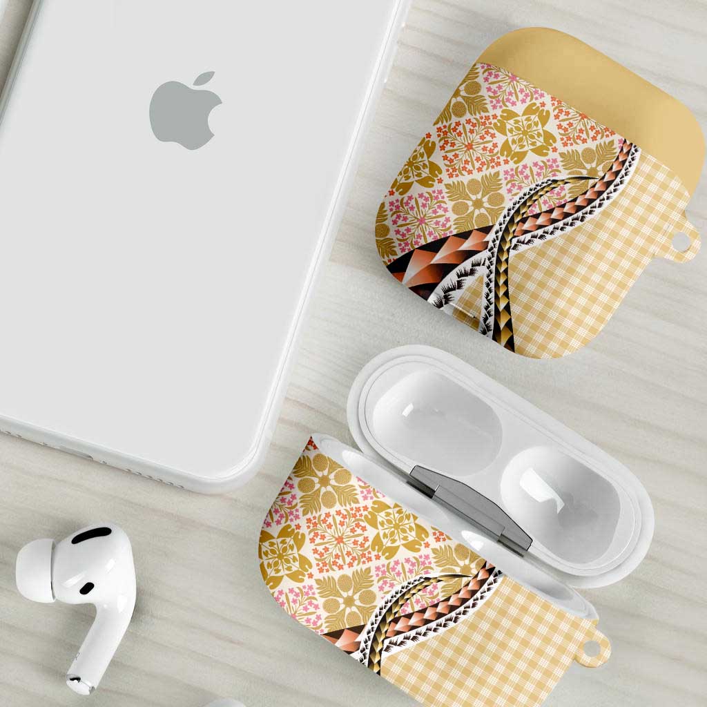 Aloha Vintage Palaka Floral Hawaiian Quilt AirPods Case Melemele Motif - Polynesian Pride