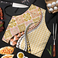 Aloha Vintage Palaka Floral Hawaiian Quilt Apron Melemele Motif - Polynesian Pride