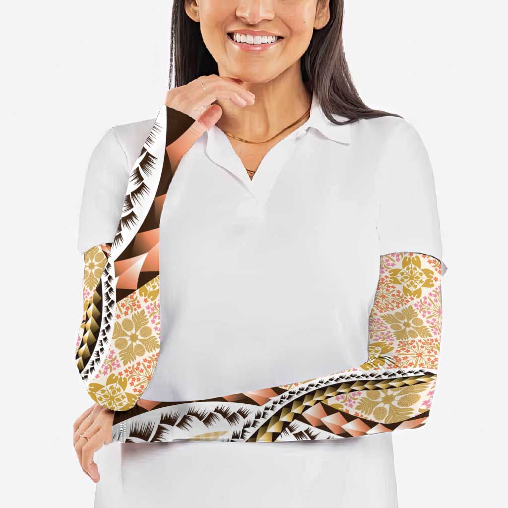 Aloha Vintage Palaka Floral Hawaiian Quilt Arm Sleeves Melemele Motif - Polynesian Pride