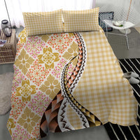 Aloha Vintage Palaka Floral Hawaiian Quilt Bedding Set Melemele Motif - Polynesian Pride