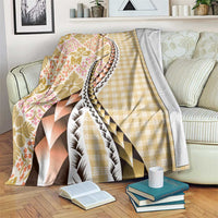 Aloha Vintage Palaka Floral Hawaiian Quilt Blanket Melemele Motif - Polynesian Pride