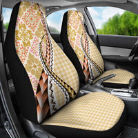 Aloha Vintage Palaka Floral Hawaiian Quilt Car Seat Cover Melemele Motif - Polynesian Pride