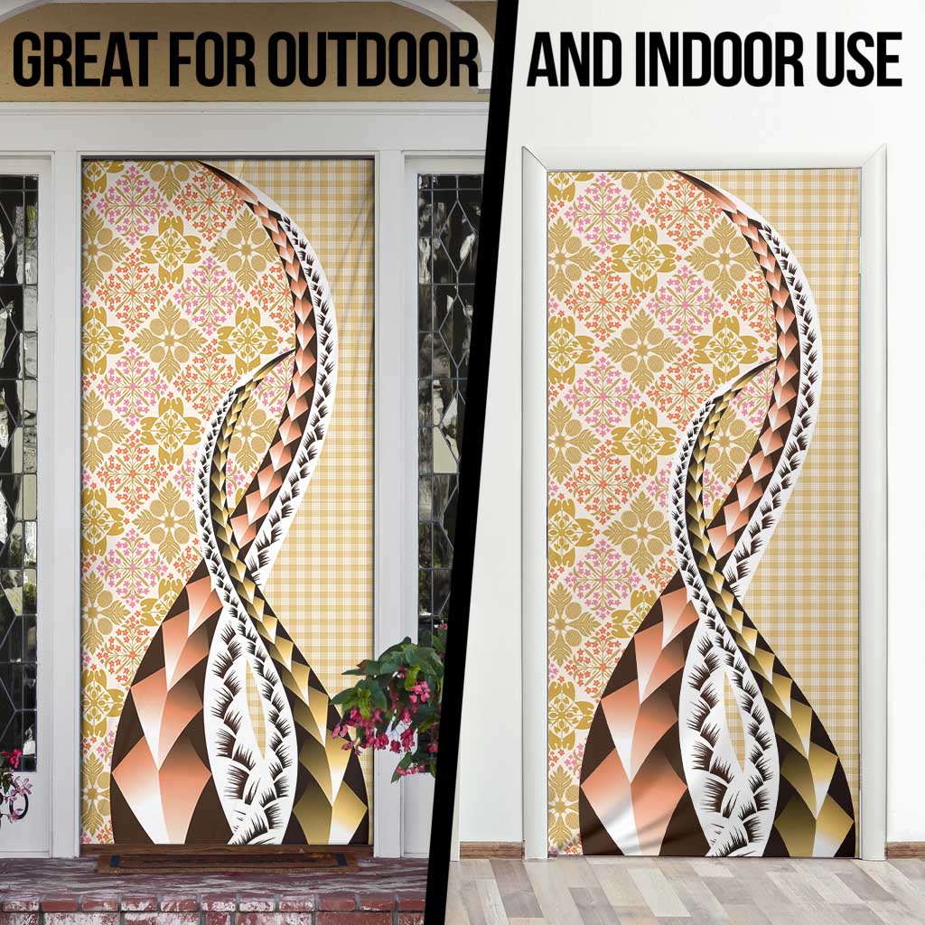 Aloha Vintage Palaka Floral Hawaiian Quilt Door Cover Melemele Motif - Polynesian Pride