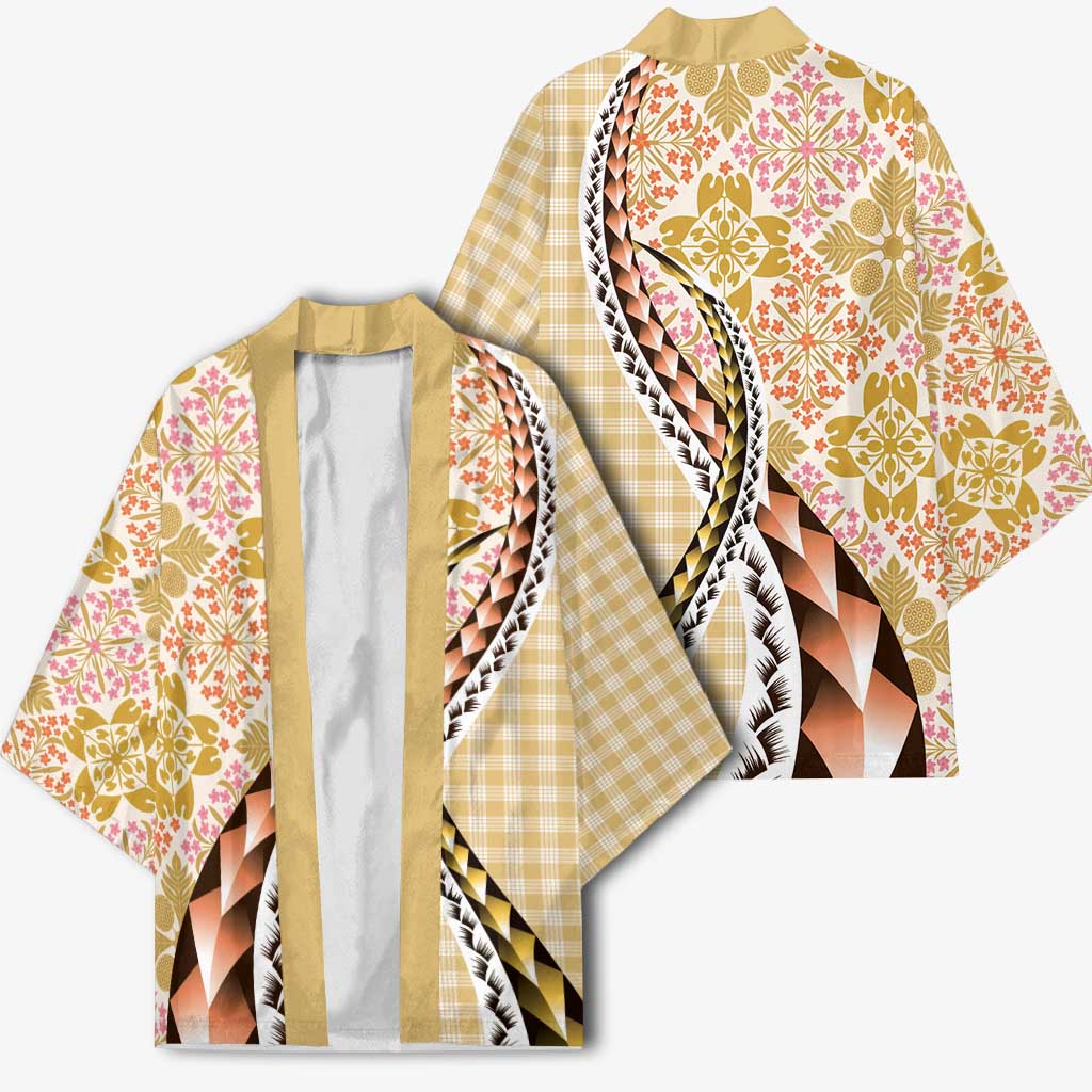 Aloha Vintage Palaka Floral Hawaiian Quilt Kimono Melemele Motif - Polynesian Pride