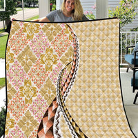 Aloha Vintage Palaka Floral Hawaiian Quilt Quilt Melemele Motif - Polynesian Pride