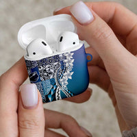 Aloha Vintage Plumeria Hawaiian Tapa Pattern AirPods Case Blue Hawaiian Tapa Pattern - Polynesian Pride