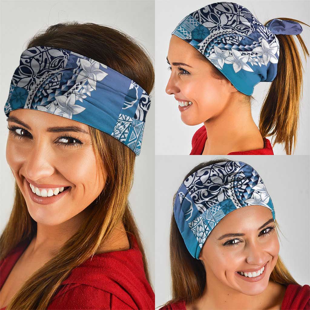 Aloha Vintage Plumeria Hawaiian Tapa Pattern Neck Gaiter Blue Hawaiian Tapa Pattern - Polynesian Pride