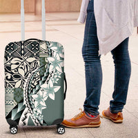 Aloha Vintage Plumeria Hawaiian Tapa Pattern Luggage Cover Dark Turquoise Hawaiian Tapa Pattern - Polynesian Pride