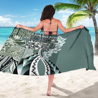 Aloha Vintage Plumeria Hawaiian Tapa Pattern Sarong Dark Turquoise Hawaiian Tapa Pattern - Polynesian Pride