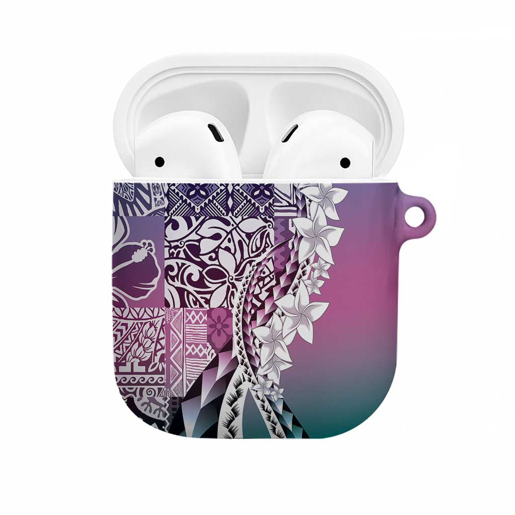 Aloha Vintage Plumeria Hawaiian Tapa Pattern AirPods Case Gradient Hawaiian Tapa Pattern - Polynesian Pride