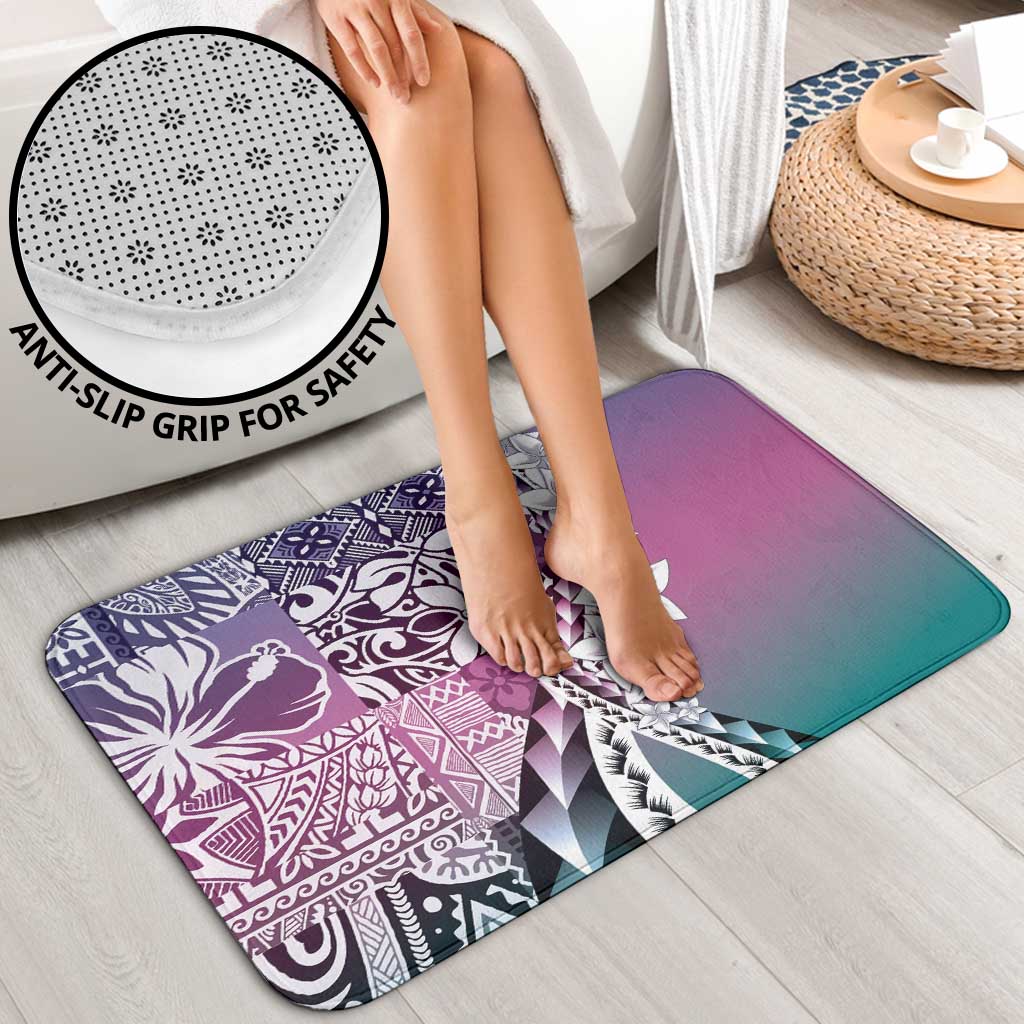 Aloha Vintage Plumeria Hawaiian Tapa Pattern Bathroom Set Gradient Hawaiian Tapa Pattern - Polynesian Pride