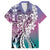 Aloha Vintage Plumeria Hawaiian Tapa Pattern Family Matching Long Sleeve Bodycon Dress and Hawaiian Shirt Gradient Hawaiian Tapa Pattern - Polynesian Pride
