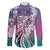 Aloha Vintage Plumeria Hawaiian Tapa Pattern Family Matching Long Sleeve Bodycon Dress and Hawaiian Shirt Gradient Hawaiian Tapa Pattern - Polynesian Pride