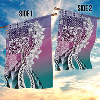 Aloha Vintage Plumeria Hawaiian Tapa Pattern Garden Flag Gradient Hawaiian Tapa Pattern - Polynesian Pride