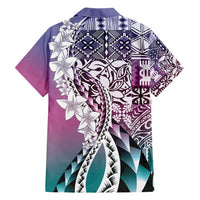 Aloha Vintage Plumeria Hawaiian Tapa Pattern Hawaiian Shirt Gradient Hawaiian Tapa Pattern - Polynesian Pride