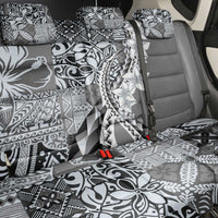 Aloha Vintage Plumeria Hawaiian Tapa Pattern Back Car Seat Cover Gray Hawaiian Tapa Pattern - Polynesian Pride