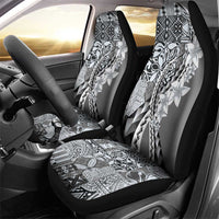 Aloha Vintage Plumeria Hawaiian Tapa Pattern Car Seat Cover Gray Hawaiian Tapa Pattern - Polynesian Pride