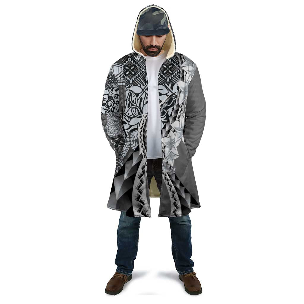 Aloha Vintage Plumeria Hawaiian Tapa Pattern Cloak Gray Hawaiian Tapa Pattern - Polynesian Pride