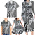 Aloha Vintage Plumeria Hawaiian Tapa Pattern Family Matching Long Sleeve Bodycon Dress and Hawaiian Shirt Gray Hawaiian Tapa Pattern - Polynesian Pride
