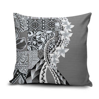 Aloha Vintage Plumeria Hawaiian Tapa Pattern Pillow Cover Gray Hawaiian Tapa Pattern - Polynesian Pride