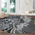 Aloha Vintage Plumeria Hawaiian Tapa Pattern Round Carpet Gray Hawaiian Tapa Pattern - Polynesian Pride