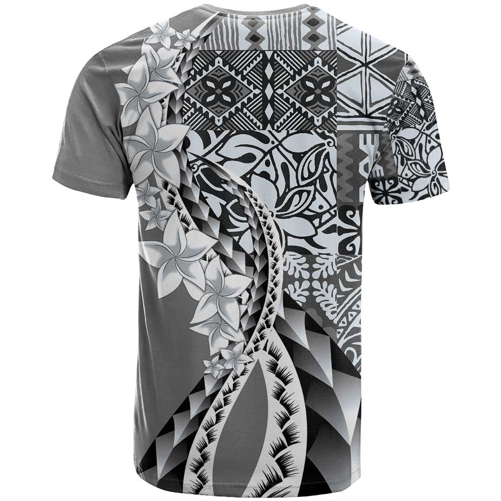 Aloha Vintage Plumeria Hawaiian Tapa Pattern T Shirt Gray Hawaiian Tapa Pattern - Polynesian Pride