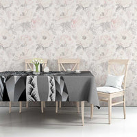 Aloha Vintage Plumeria Hawaiian Tapa Pattern Tablecloth Gray Hawaiian Tapa Pattern - Polynesian Pride