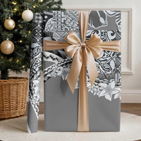 Aloha Vintage Plumeria Hawaiian Tapa Pattern Wrapping Paper Gray Hawaiian Tapa Pattern - Polynesian Pride