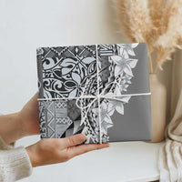 Aloha Vintage Plumeria Hawaiian Tapa Pattern Wrapping Paper Gray Hawaiian Tapa Pattern - Polynesian Pride