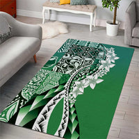 Aloha Vintage Plumeria Hawaiian Tapa Pattern Area Rug Green Hawaiian Tapa Pattern LT9 - Polynesian Pride