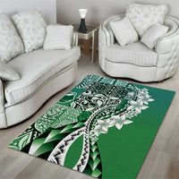 Aloha Vintage Plumeria Hawaiian Tapa Pattern Area Rug Green Hawaiian Tapa Pattern LT9 - Polynesian Pride
