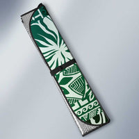 Aloha Vintage Plumeria Hawaiian Tapa Pattern Auto Sun Shade Green Hawaiian Tapa Pattern - Polynesian Pride
