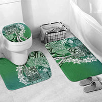 Aloha Vintage Plumeria Hawaiian Tapa Pattern Bathroom Set Green Hawaiian Tapa Pattern - Polynesian Pride