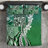 Aloha Vintage Plumeria Hawaiian Tapa Pattern Bedding Set Green Hawaiian Tapa Pattern - Polynesian Pride